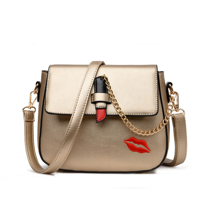 Sexy Bags Luxury Famous Brand Chain Crossbody Bags for Women Ladies Lipstick Design Lock Handbags Sexy Lips Embroidery Women Messenger Bag