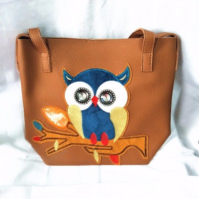 M027 Cute Character Fashion Hit Color Cartoon Printing Owl  Shoulder  Bag Big Size Women Gift Wholesale 