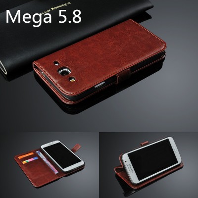 Mega Designer Card Holder Cover Case for Samsung Galaxy mega i9152 i9150 P709 Leather Phone Case Ultra Thin Wallet Flip Cover