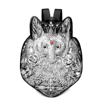 Gothic Steampunk Unique backpack cool bag steampunk fashion 3D Princess Rabbit PU Backpacks Fashion Street Rock Punk Animal Leather Bags Black Silver Golden for Girls Ladies Women