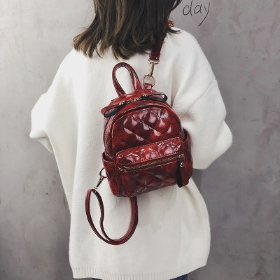 Womens Fashion Casual Cute MINI Backpack PU Leather Female backpack for teenage girls school bag solid mini Small backpack 