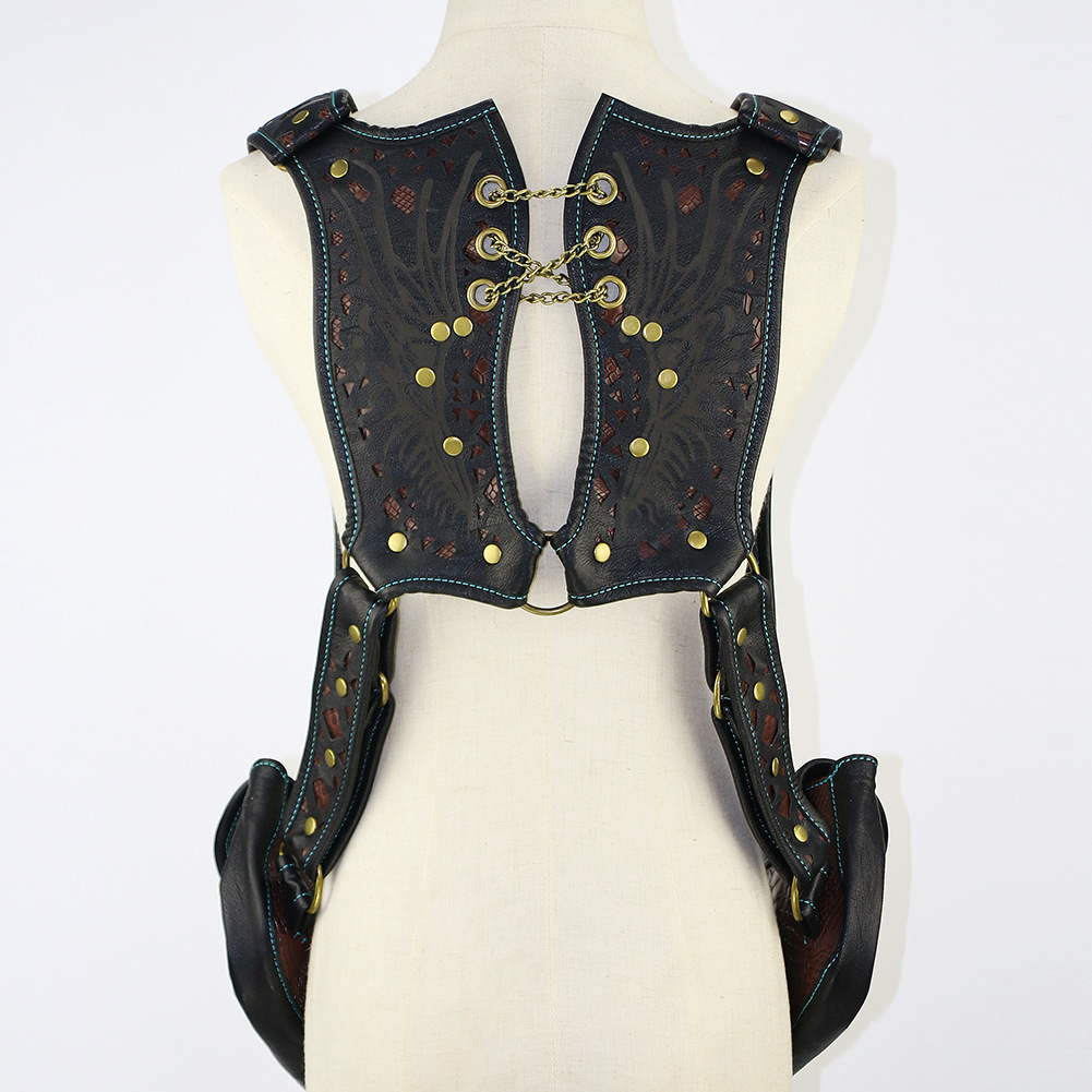 Original Fashion Steampunk Armour Vest Bag Cluth Leather Armor Costume