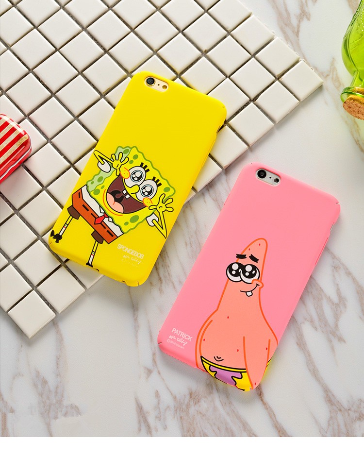 Spongebob Phone Case Spongebob Iphone 6 Case Lovely Cartoon SpongeBob Patrick Frosted PC Phone Case Cover for Apple iPhone 6 6S 6S 7 plus