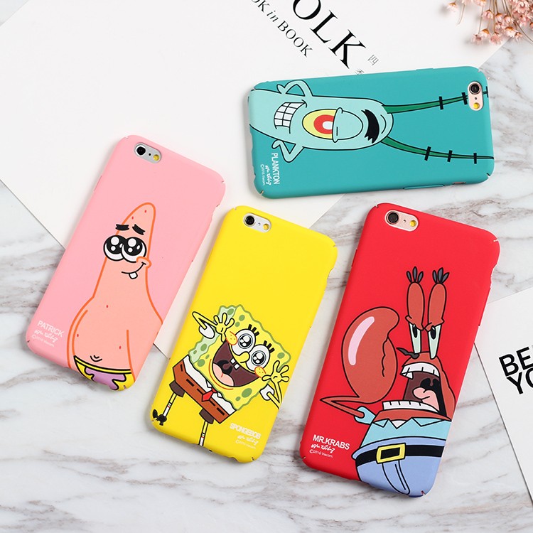 Spongebob Phone Case Spongebob Iphone 6 Case Lovely Cartoon SpongeBob Patrick Frosted PC Phone Case Cover for Apple iPhone 6 6S 6S 7 plus