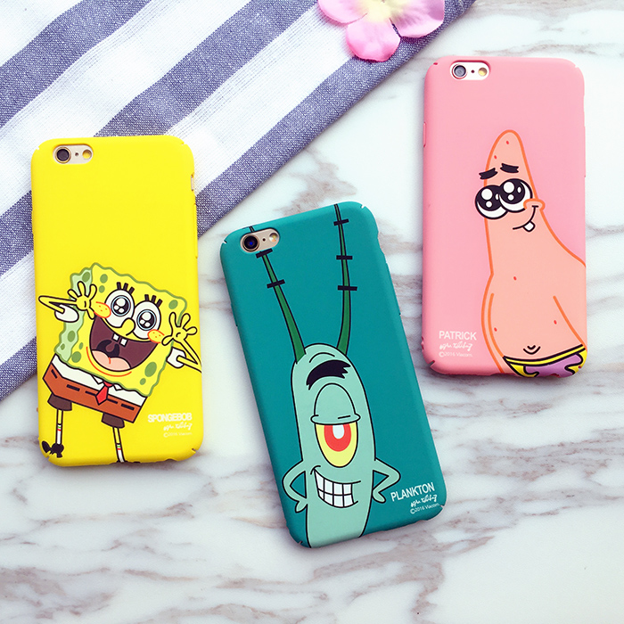 Spongebob Phone Case Spongebob Iphone 6 Case Lovely Cartoon SpongeBob Patrick Frosted PC Phone Case Cover for Apple iPhone 6 6S 6S 7 plus