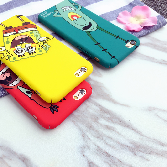 Spongebob Phone Case Spongebob Iphone 6 Case Lovely Cartoon SpongeBob Patrick Frosted PC Phone Case Cover for Apple iPhone 6 6S 6S 7 plus