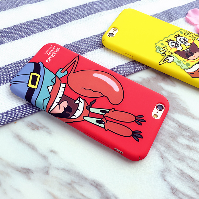 Spongebob Phone Case Spongebob Iphone 6 Case Lovely Cartoon SpongeBob Patrick Frosted PC Phone Case Cover for Apple iPhone 6 6S 6S 7 plus