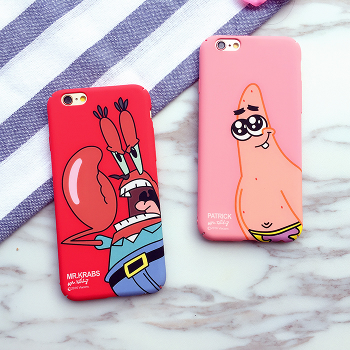 Spongebob Phone Case Spongebob Iphone 6 Case Lovely Cartoon SpongeBob Patrick Frosted PC Phone Case Cover for Apple iPhone 6 6S 6S 7 plus