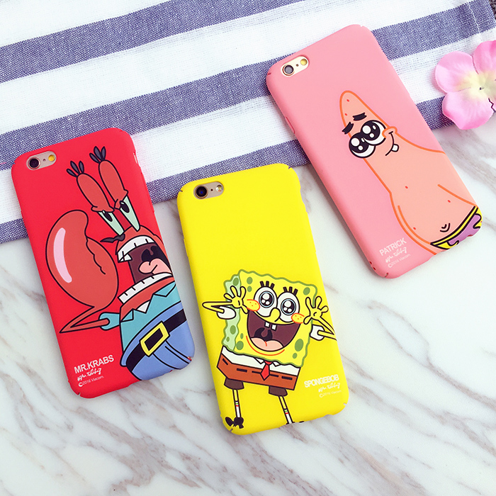 Spongebob Phone Case Spongebob Iphone 6 Case Lovely Cartoon SpongeBob Patrick Frosted PC Phone Case Cover for Apple iPhone 6 6S 6S 7 plus