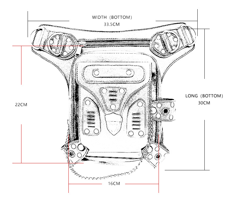 Original Bags Multifunctional Steampunk Thigh Waist Belt Bag Vintage Leather Steampunk Shoulder Crossbody Bag