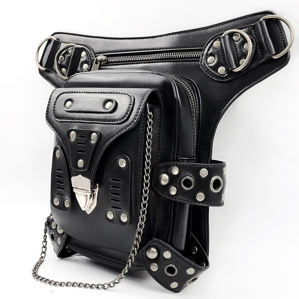 Original Bags Multifunctional Steampunk Thigh Waist Belt Bag Vintage Leather Steampunk Shoulder Crossbody Bag