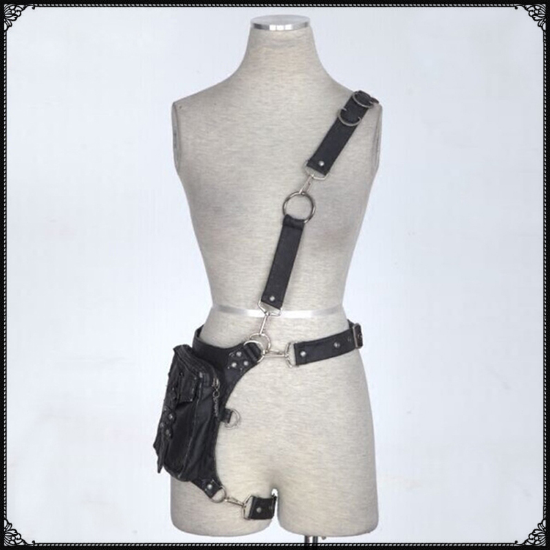 Best Motorcycle Leg Bag Steampunk Thigh Waist Belt Bag Black Small Motorcycle Bag Steampunk Shoulder Crossbody Multifunctional Bag