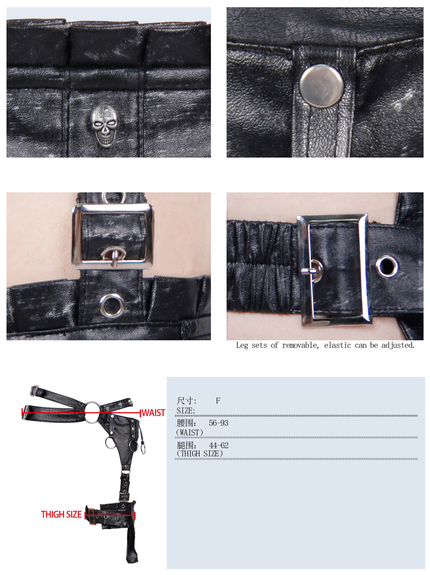 Best Motorcycle Leg Bag Black Leather Skull Gear Steampunk Drop Waist Belt Leg Bag Mini Motorcycle Bag