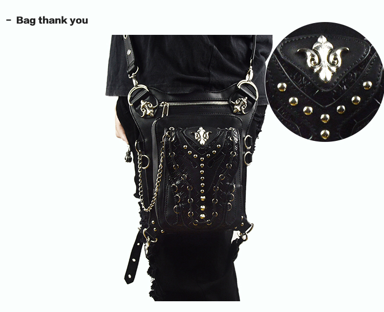 SteelMaster Steampunk Messenger Bag Waist Belt Bag Women Men Gothic Steampunk Style Fashion Fanny Pack Shoulder Leg Bag Holster Bag