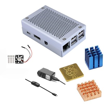 Raspberry Pi 3 Case Model B + Raspberry Pi Aluminum Case Silver Metal Case Cooling Fan With Screws Heat Sink +Enclosure Kit