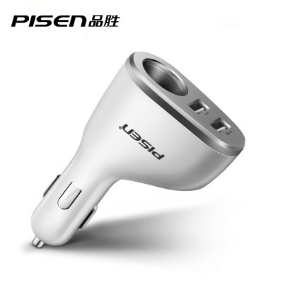 PISEN 2 USB 3 in 1 Car Charger Adapter with Cigarette Lighter Vehicle Car Charging car-charger For iphone6s 7, xiaomi ,huawei