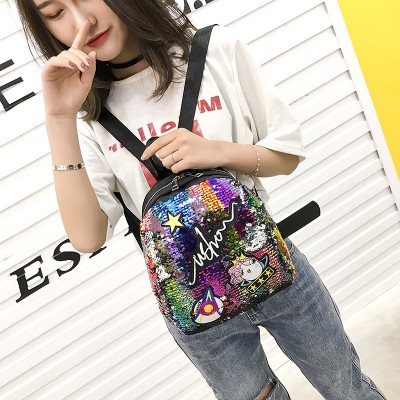 Brand Mini Backpack with Cute embroidery Sequined backpack for Women Girls Travel bag Unique backpack cool  School bag