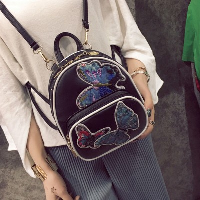 Fashion Butterfly Embroidered Shoulder Bag Female Korean multi-use mini backpack bag for students