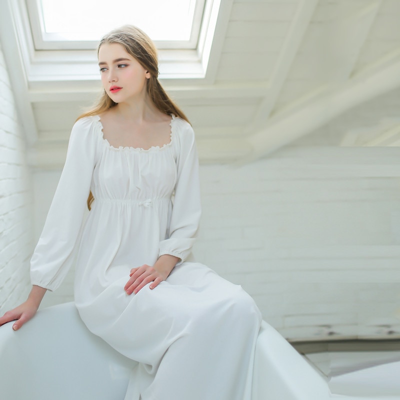 long sleeve white nightdress