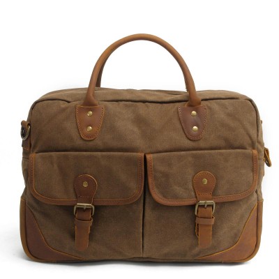 Real leather canvas man handbags tote vintage business messenger bags shoulder crossbody Laptop bag bolsa feminina brief case 