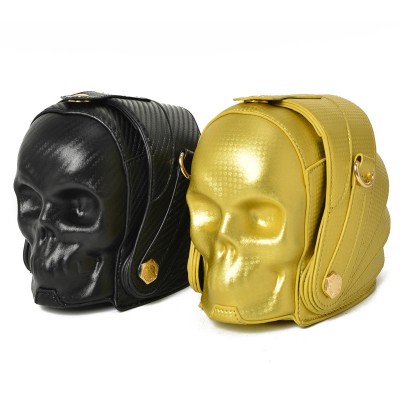 Fun Popular Cheap Fashion Unique Purses and Handbags With Chain Strap Halloween Skull Head Bag Black Golden Mask Chain Cross Body Bags European and American Stylish Womens Handbag