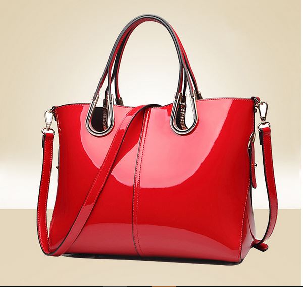 red patent leather handbags