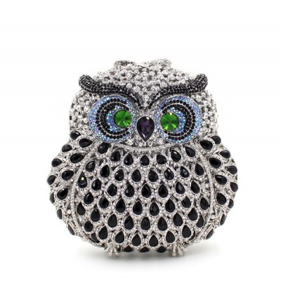 Animal braccialini Owl women evening bags pochette handmade prom Clutch evening bags Luxury party bags lady crystal clutch bags 