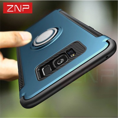 ZNP Luxury Case For Samsung Galaxy S7 Edge S7 S8 Case Metal Ring Holder Combo Phone Cover For Samsung S8 S8 Plus Phone cases