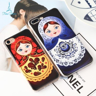 cartoon phone cases Phone Case For Apple Iphone 6S Case Lovely Cartoon Russian Dolls Soft Painted TPU Capa For Iphone 6s Plus Back Cover cartoon cases