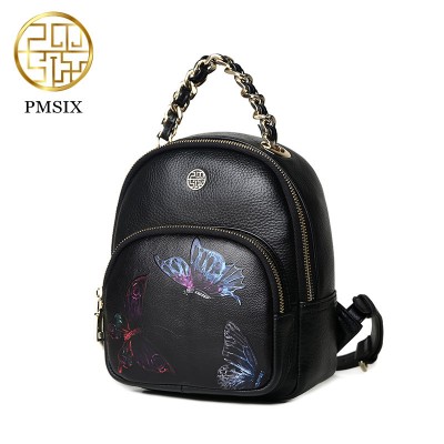 2019 New Chinese style summer new fashion casual leather shoulder butterfly style mini backpack shoulder bag