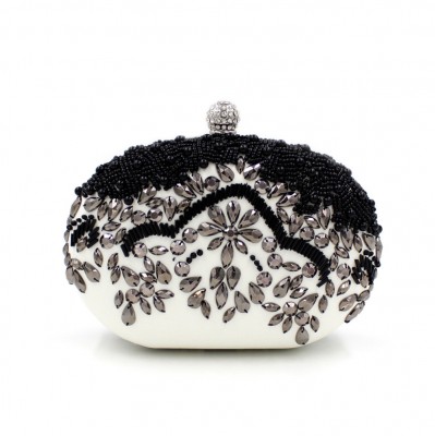 Luxurious Crystal Beading Evening Bag Women Flower Dress Clutch Bags Hard Clutch Purse Crystal Party Bag Banquet Wallet 