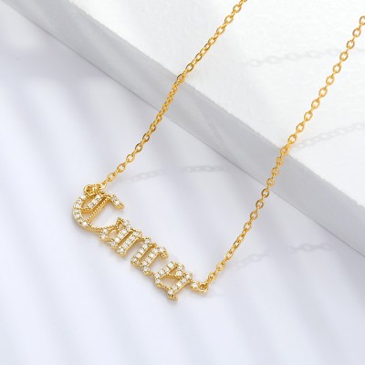 Cancer Leo Virgo 12 Constellation Choker Necklaces For Women CZ Zircon Zodiac Alphabet Letter Pendant Necklace Collares Chain