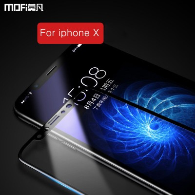 MOFI Phone Case For iphone X glass screen protector for iphonex tempered glass 3D soft edge full cover anti glare high definition HD glass guard