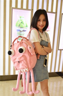 Creative Original Design Octopus Bag Handmade canvas backpacks Shoulder Bags Candy Color Yellow Pink Round Bags