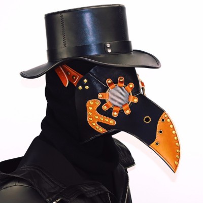 Halloween Party Vintage PU Beak Mask Steampunk Plague Doctor Masks Costume Prop Bird Mouth Design Mask Party Accessory