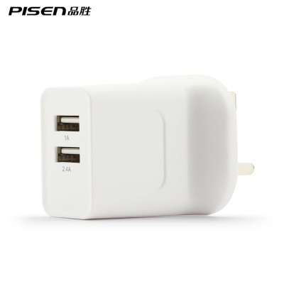 PISEN Dual USB Fast Charger Travel Convenient UK EU Plug  Power 5V 2.4A Mini Phone Wall Adapter for iPhone 6 S Samsung Tablet
