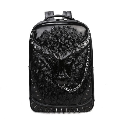 2019 Tauren Gothic Steampunk Unique backpack cool bag steampunk fashion Men Backpack Rivet Emboss 3D Animal Backpack Halloween Leather Bags