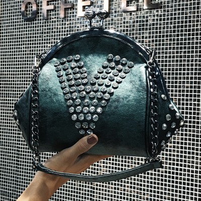 2019 Fashion Brand Women Bag PU Leather Diamonds Shoulder Bag Chain Shell Messenger Bag Female Tote Crossbody Bags For Girls