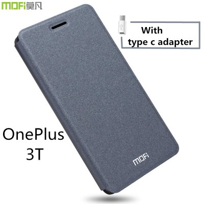 Oneplus 3T case flip case oneplus 3t cover MOFi original oneplus A3010 leather case full cover capa cuque funda gray 5.5 inch 