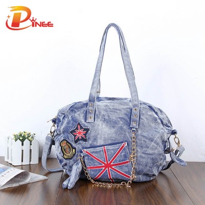 Vintage Denim Shoulder Handbags 2019 Fashion Women Bag Lady Large Capacity Handbag Joker Denim Shoulder Bag Cool Punk Jeans  Tote