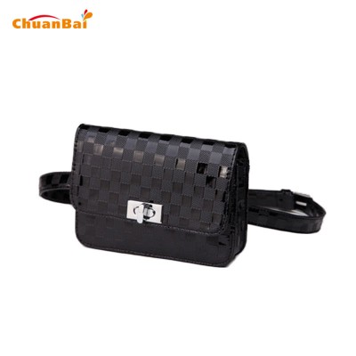 Leather Fanny Pack Waist Pack Black Women PU Leather Waist Bag Fanny Pack Casual Plaid Package Weave Bum Bag Hidden Money Belt Packs Mini Bags