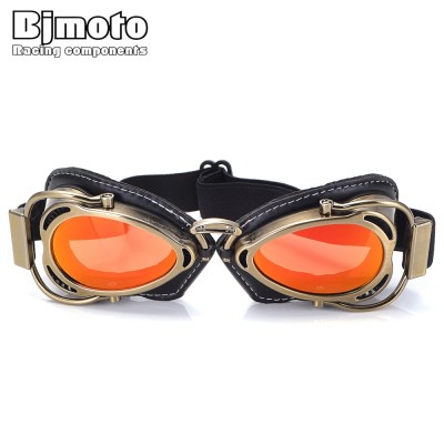 Motorcycle Helmet Steampunk Glasses Flying Goggles Vintage Pilot Biker Eyewear Goggles