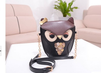 5pcs/lot women pu  leather handbag cartoon bag owl fox shoulder bags women messenger bag 