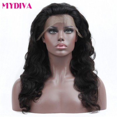 Body Wave 360 Lace Frontal Wig 180% Density Brazilian Virgin Hair Full Lace Cap Band Human Hair Wigs For Black Women Pre Plucked