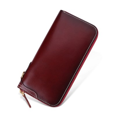 New Genuine Leather Wallet Men Women Clutch Bag Zipper Wallet Cowhide Female Purse Long Women Wallets Coin Purse