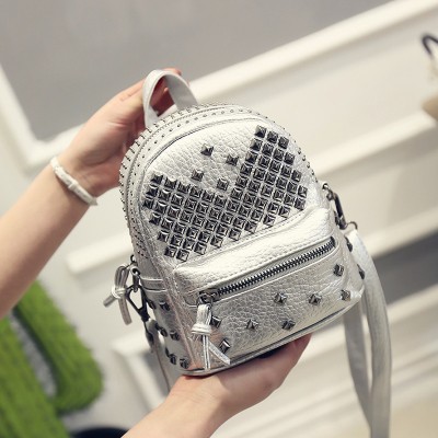 2019 new  fashion leather shoulder bag rivets children Mini Backpack