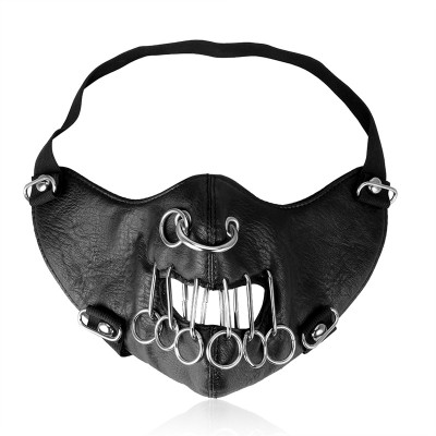 Plague Mask Steampunk Plague Doctor Mask Punk Rock Black Leather Masks 2019 Cool Women Men Mask Fashion Motorcycle Face Mask Hip-hop Halloween Party Metal Loop Masks