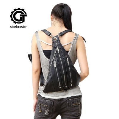 Gothic Steampunk Unique backpack cool bag steampunk fashion visual rock triangle backpack men women unisex