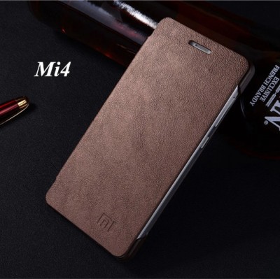 Luxury Classic Simple Style flip Phone cover leather case For Xiaomi Mi4 4 M4 Original Phone Case 11 colors