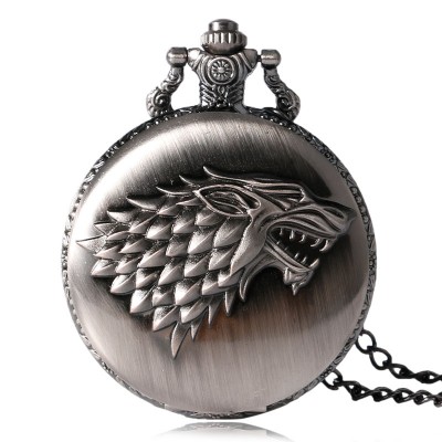 2019 Antique Game of Thrones Strak Family Crest Winter is Coming Design Pocket Watch Unique Gifts Unisex Fob Clock
